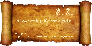 Makoviczky Konstantin névjegykártya